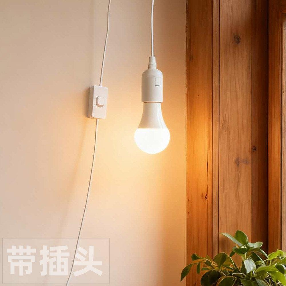 简约现代挂灯插头线床头灯上铺灯小吊灯寝室宿舍灯仓库插电照明灯