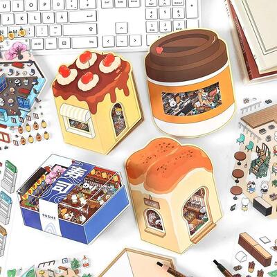 Cartoon DIY Double Layer Miniature Scene Sticker 3D Landscap