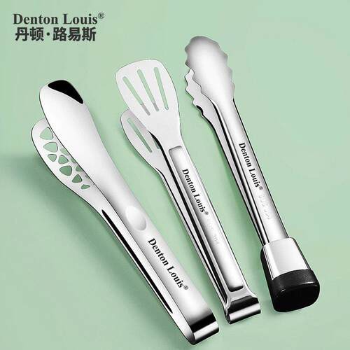 丹顿304不锈钢食品夹子厨房烧烤夹煎牛排专用夹菜面 面包食物烤肉