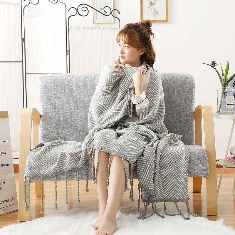 新款夏季办公家用格纹毛毯沙发居家休闲毯午睡毯保暖毯子盖毯