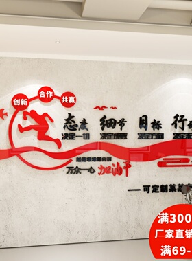 办公室励志墙贴企业文化墙面装饰公司会议室定制贴纸激励标语墙贴