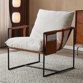 北欧单人沙发椅客厅设计师轻奢休闲 沙发单 椅懒人阳台铁艺椅意式