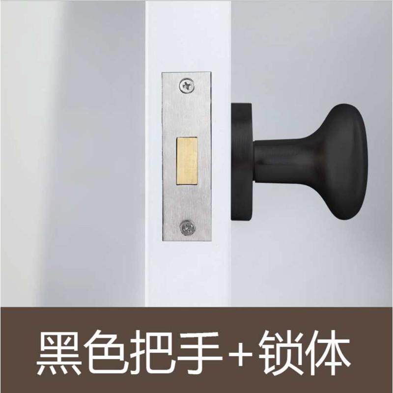 墙黑色室内锁单面锁家居门把手锌合金简约卧房背景隐形暗门卫生间