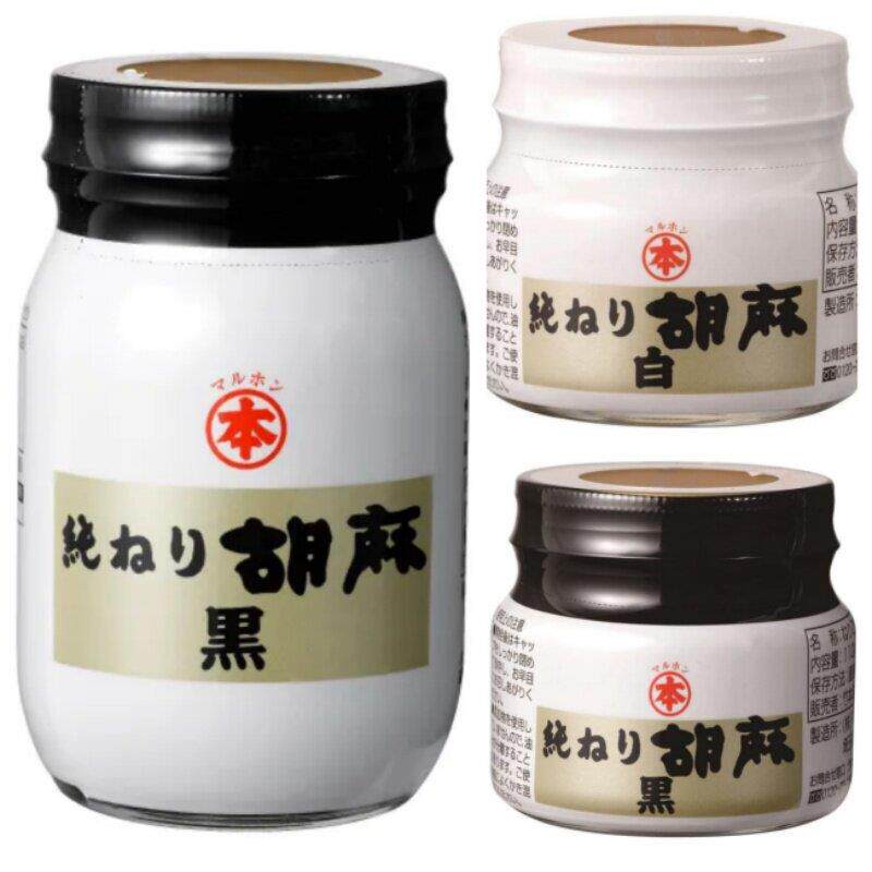 日本本土采购 竹本油脂 MARUHON丸本 纯研磨黑白芝麻酱110g 450ｇ