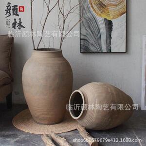 民泥俗饰陶瓶大罐JXA落地花瓶陶罐大号土装瓶土粗陶罐瓦罐陶缸插