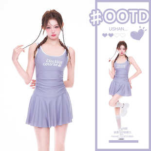 学生可爱日系游泳衣 甜美少女风泳衣 新款 高级感连体泳装 黑色绝美