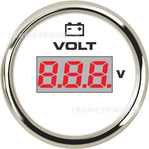 52mm螺纹安装 液晶显示电压表数字电压表 8-32V 多种背光灯
