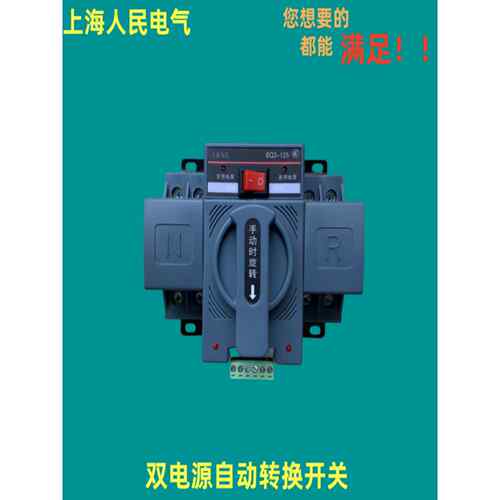 人民双电源自动转换开关BQ3-125/2P4P 10A家用220v切换ATS器断路