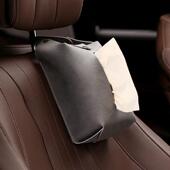 汽车纸巾古盒创意复车载抽纸扶座手箱盒椅挂式 纸巾黑色袋内饰用品