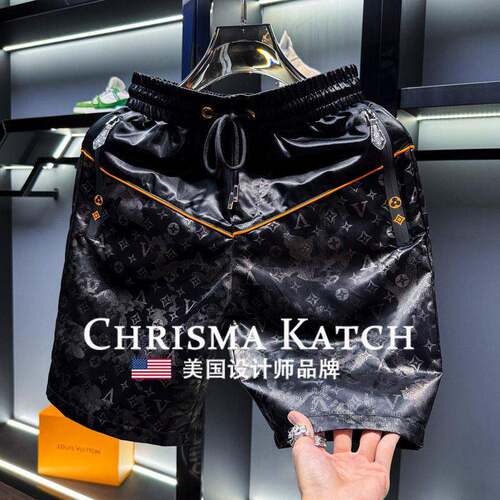 出口美国?Chrisma Katch~高端拼接休闲短裤2025新款夏季潮牌外穿