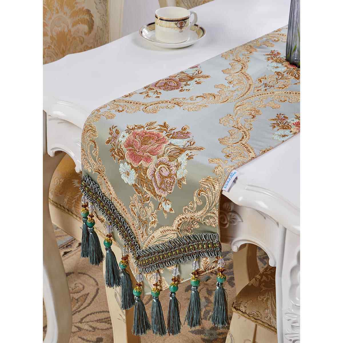 采购产品美国桌旗，优雅的客厅咖啡桌旗，电视柜，欧洲豪华餐桌布