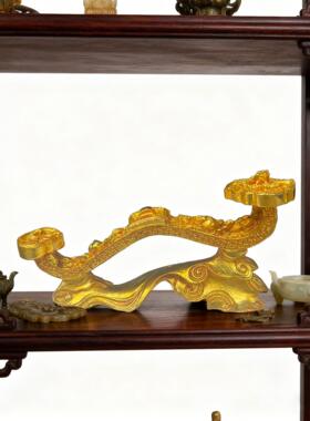 复古锌合金鎏金如意摆件 金属工艺品 文创市集仿古做旧家居老物件