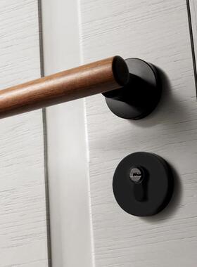 贝雷欧新中F12-B64式卧锁室门古室内吸静音房门分体磁锁复原木风