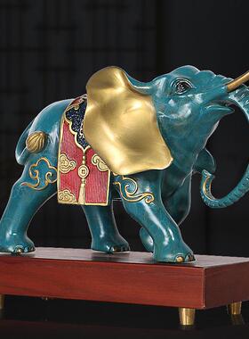 铜制工艺品招财大象摆件中式办公室家居玄关摆设送客户工厂