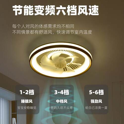新款北欧卧室灯现代led风扇灯跨境吊扇灯静音防蓝光跨境风扇灯