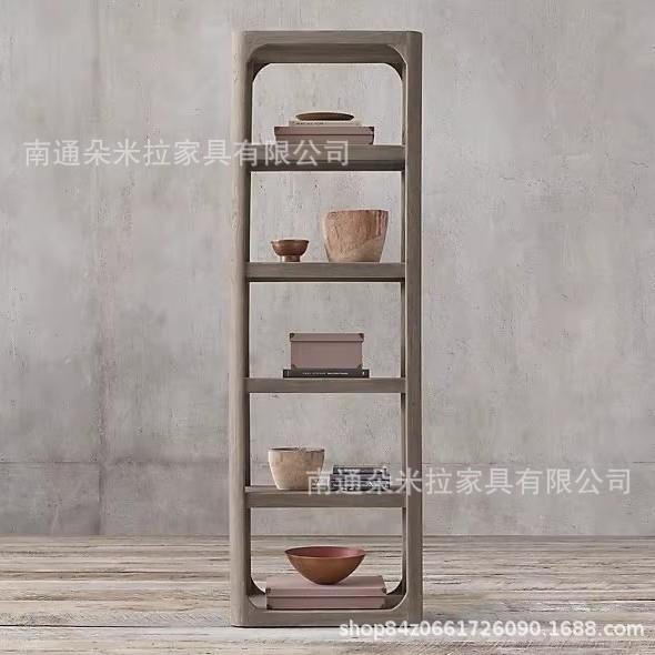 RH美式乡村复古实木书柜现代简约餐边柜美式别墅展示落地书架