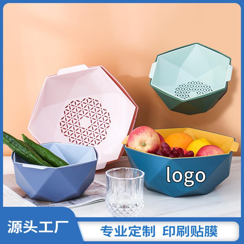 沥水篮家用滤水洗菜篮塑料多功能水果篮子厨房收纳双层洗菜盆