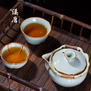 高档礼盒送礼送长辈 汉唐茶具盖碗茶杯高档茶碗手抓壶功夫茶具套装