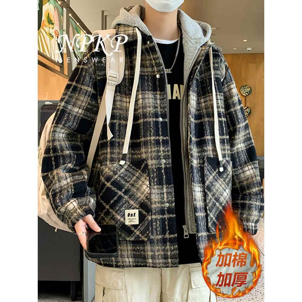秋冬款外套男加绒加厚保暖棉衣2025新款宽松大码棉服青少年棉袄子