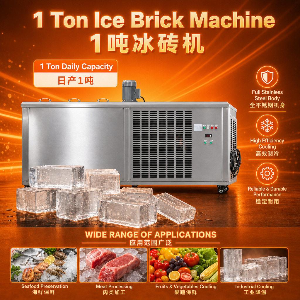 工业小型制冰机车间降温冰条制冰机风冷机室内降温海岛用冰砖机图片