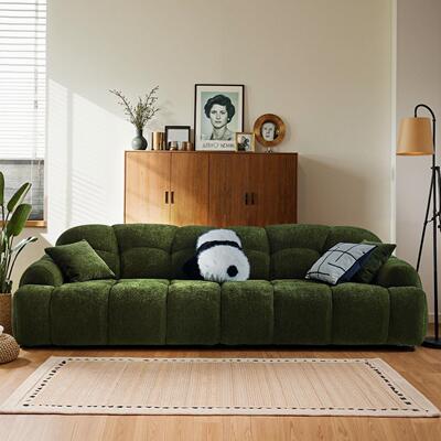 法式复古风客厅小大户型风中古客厅户型直排雪尼小尔绒布艺BSF-31