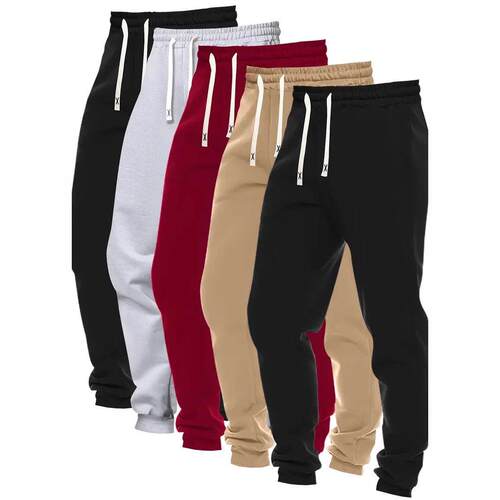 5Pack MenS Solid Color SweatpantsPolyester Knit