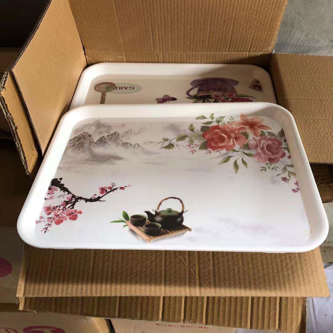 托盘家用放茶杯仿木质塑料长方形圆形茶盘茶杯托盆蛋糕下午茶餐盘