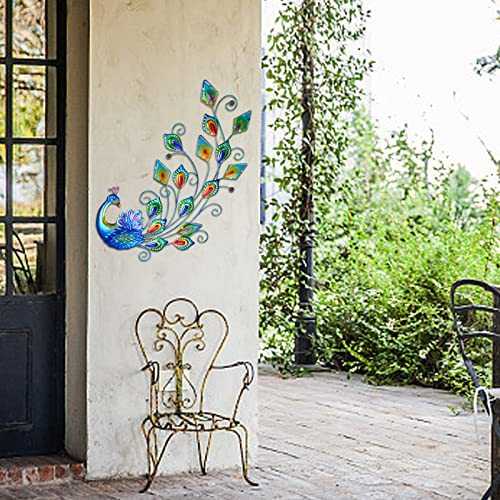 铁艺孔雀壁挂美式花园创意家居仿真孔雀庭院艺术挂件