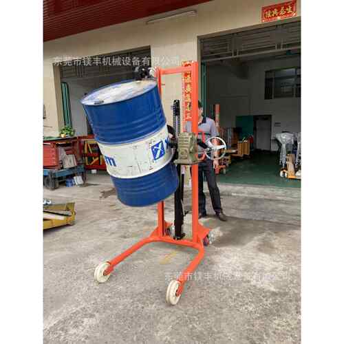 增城油桶倒料叉车黄埔翻桶器广州手动液压油桶堆高翻转车