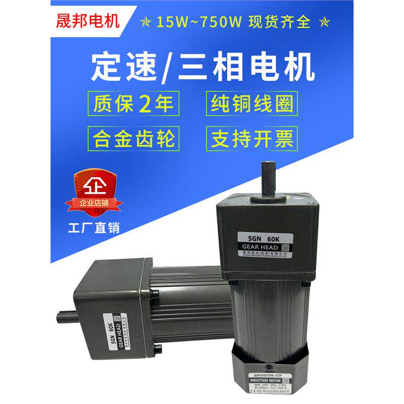 定速电机单相220V电容运转齿轮减速机微小型三相380V低速马达晟邦