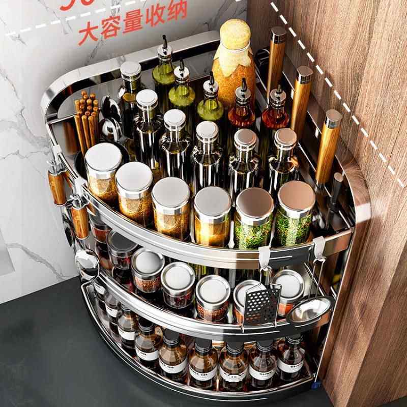 新厨调房置物架多功能味品调料架盐调味罐台面三款不7TTP5HhY锈钢