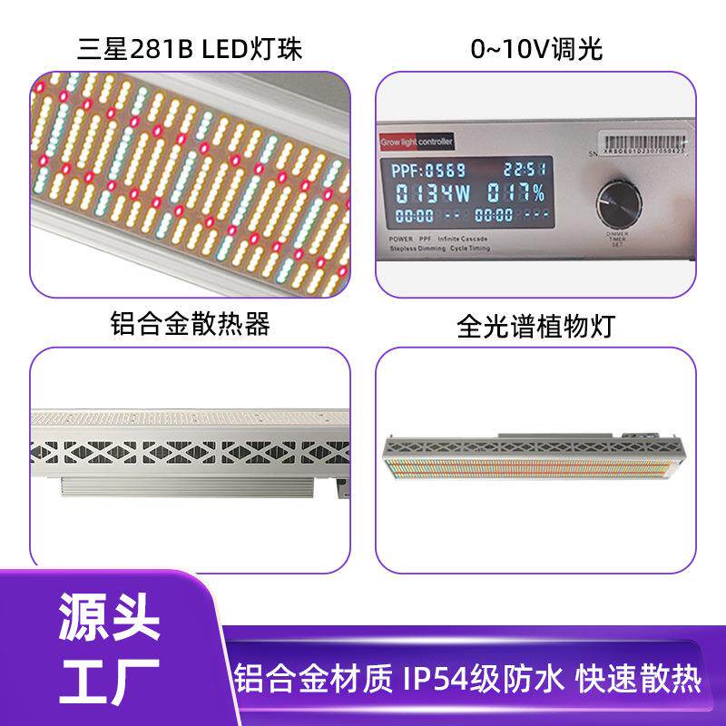 640W长条形植物生长灯育苗开花结果茎叶上色补光灯600W植物灯工厂