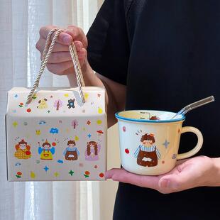 一家四口马克杯情侣对杯礼盒套装儿童水杯家用喝水陶瓷杯子牛奶杯