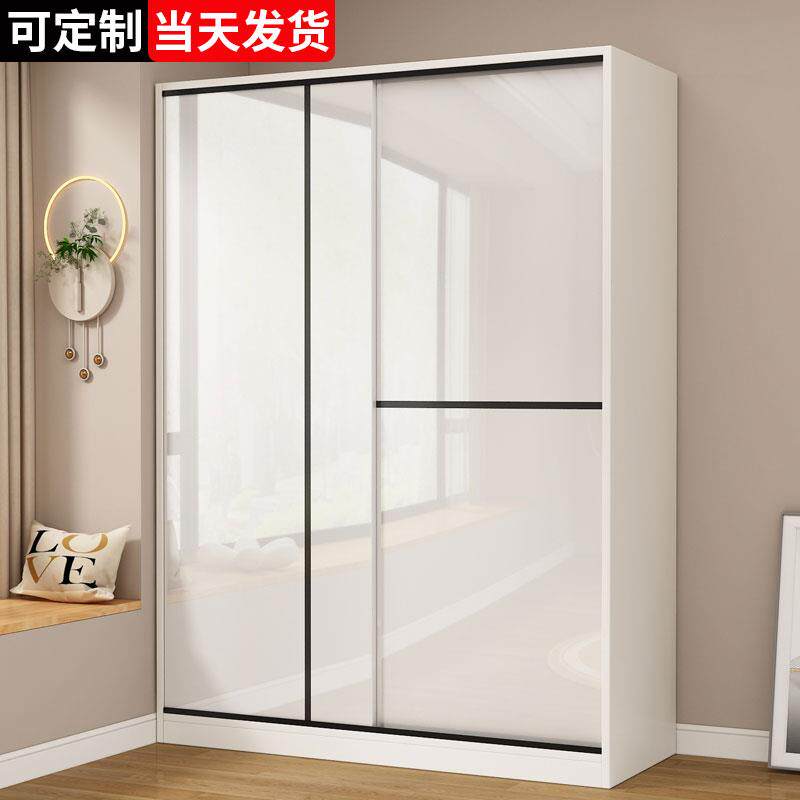 衣柜家用卧室拉门出租房用小户型现代简约实木柜子简易组装衣橱