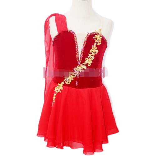 正品儿童雪现代定芭舞蹈服飘逸纺现代舞短裙蕾演出服装表演服成人