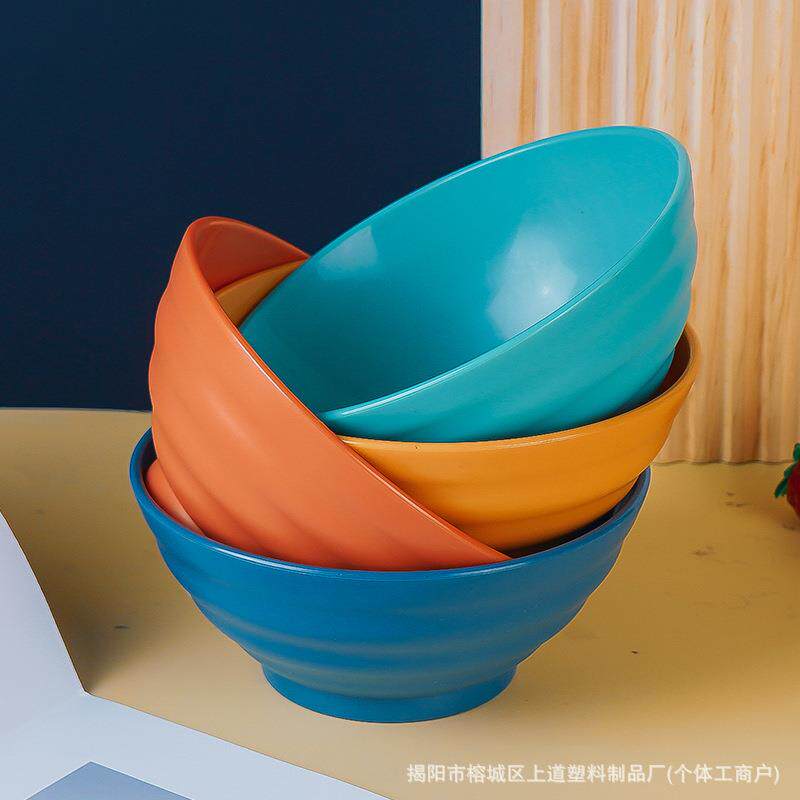 跨境14CM小麦秸秆pp碗家用耐摔饭碗汤碗塑料碗创意泡面碗早餐餐具