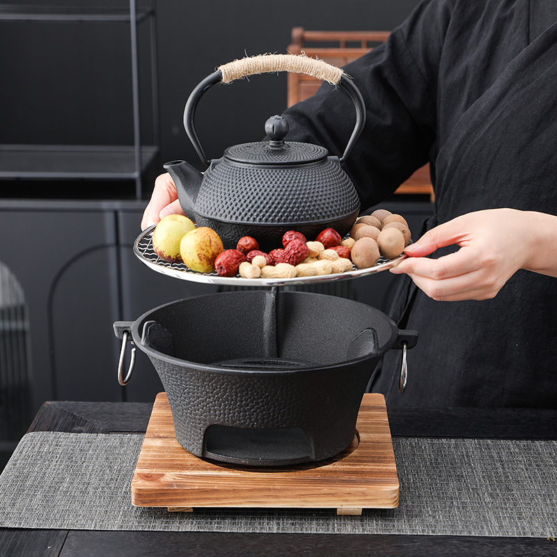 厂家批发铁艺温茶器温酒煮茶器围炉煮茶架底座家用保温小茶炉火盆