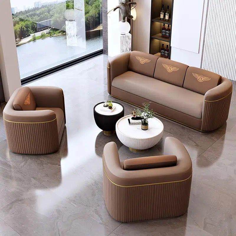 商务接待沙发茶几组合酒店大堂轻奢休闲会客区办公室洽谈桌椅简约