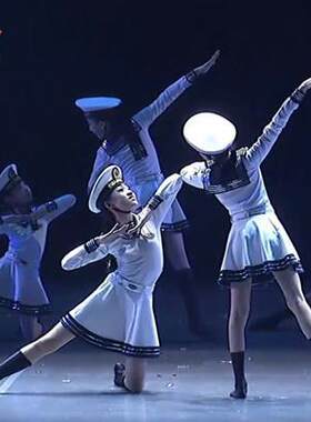 新款儿童小小水兵舞蹈表演服小海军水手服女童小学生合唱服演出服
