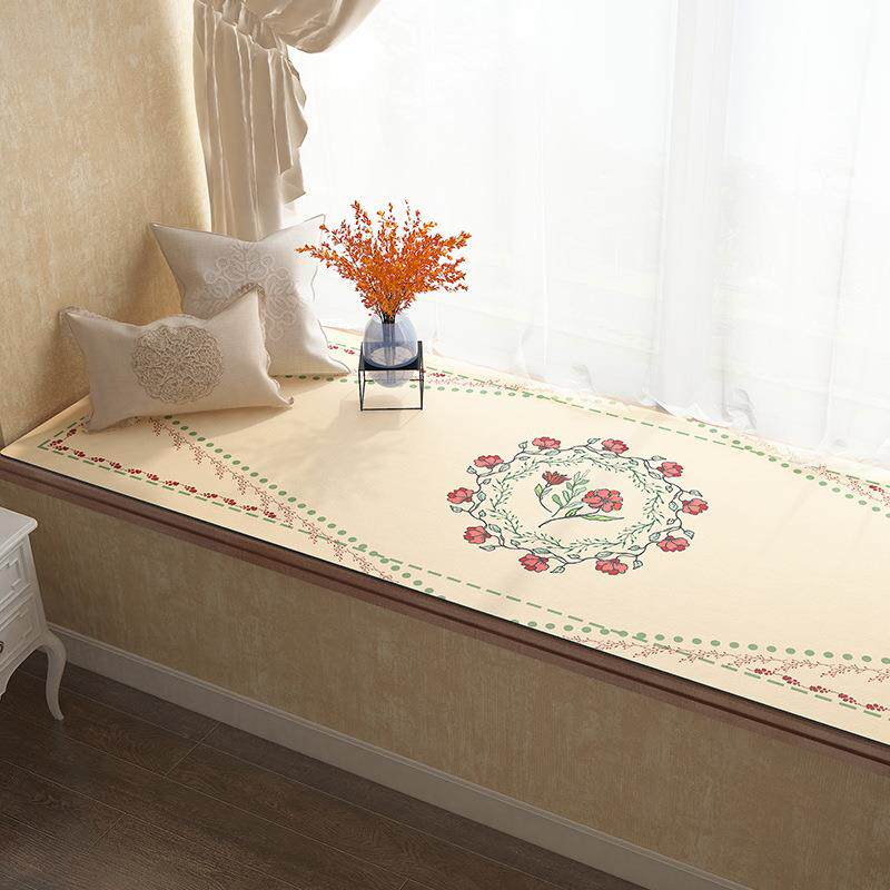 简约田园飘窗垫子 四季室内卧室阳台坐垫 满铺仿皮革垫阳台飘窗