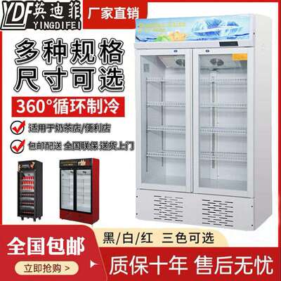 市便利店大POH容量保啤鲜柜商用展示柜酒饮料式柜玻超璃门立冰柜