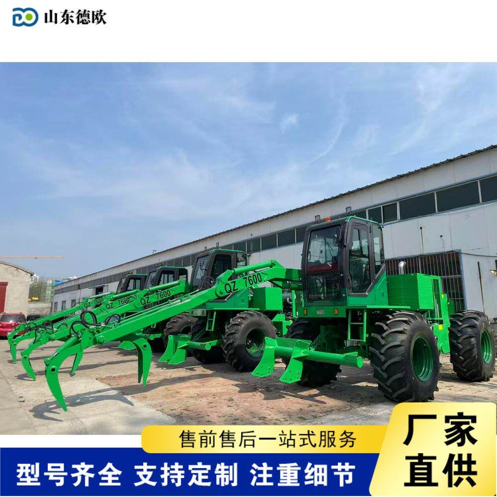 轮式广西甘蔗收获装载机液压360度旋转抓蔗机印尼热带甘蔗搬运车