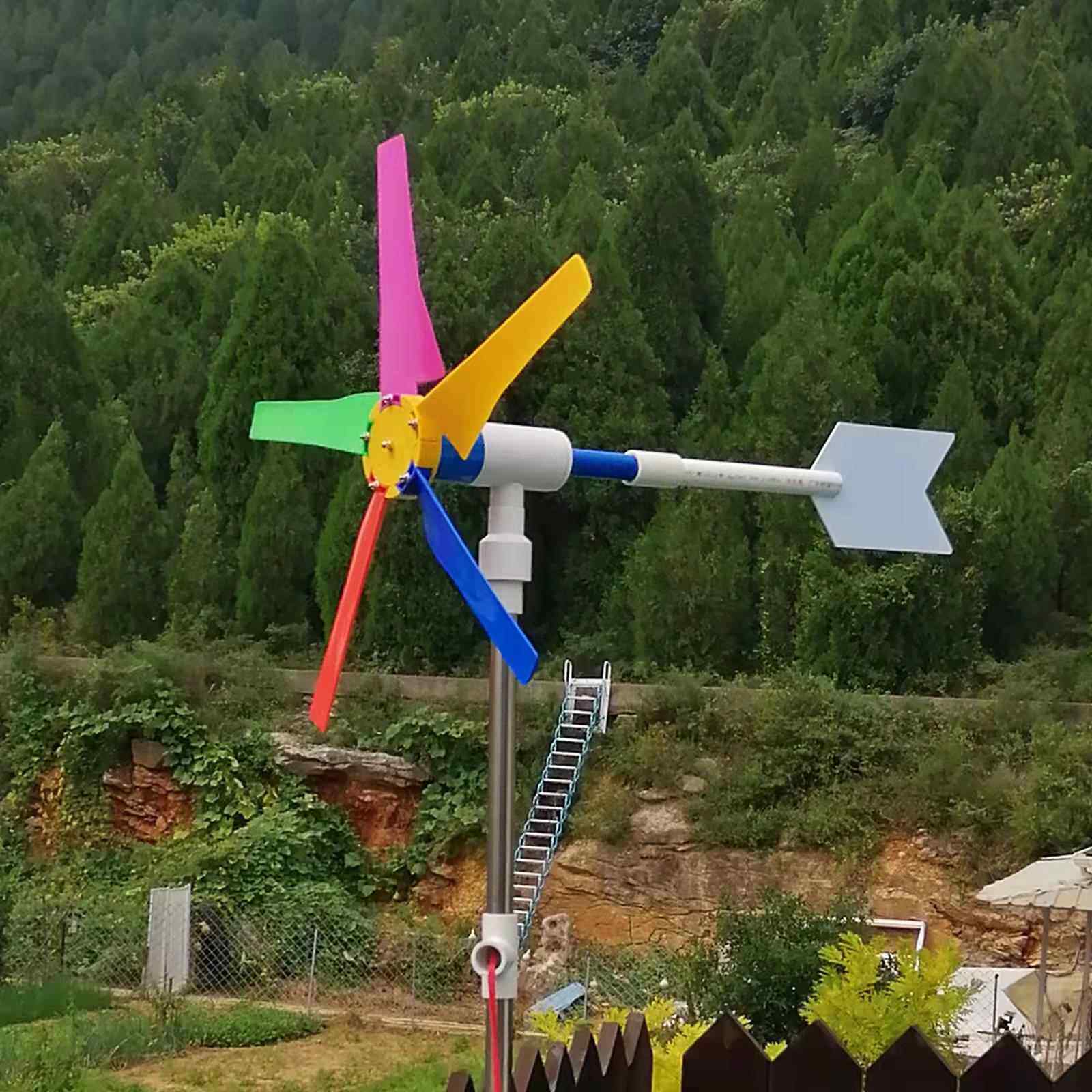 可发电风车花园户外装饰旋转庭院别墅创意造景摆件DIY防水耐老化