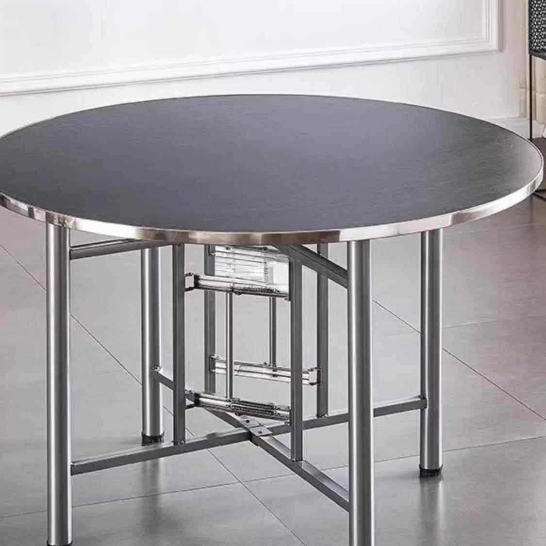 圆桌米面加转盘家用12人01一折叠圆米1式.2米1米8两大圆餐桌中餐