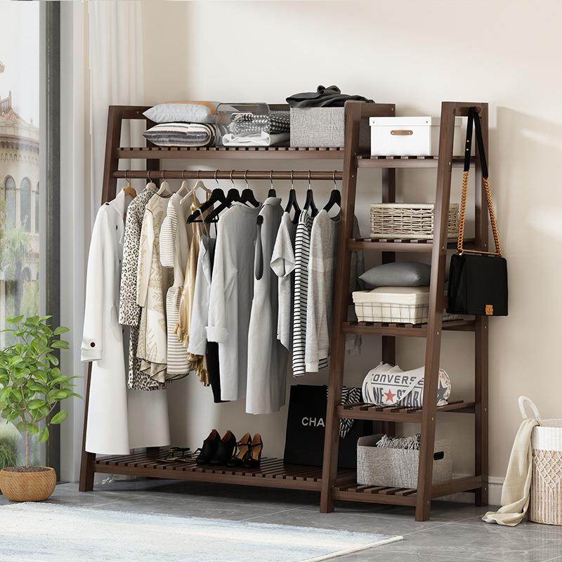 J$X实木挂衣架衣帽简架落地易家用落木地质现简约衣帽架代民宿置