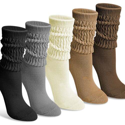 Retro 80S Slouch Socks Women Thigh High Boot Socks Soft