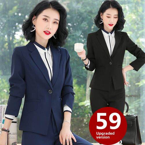 西装套装女式工作服职业装女式时尚工作优雅正装大学生面试秋冬套