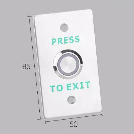 不锈钢金属门禁开关出门按钮86型室外防水窄款自复位防雨开门面板