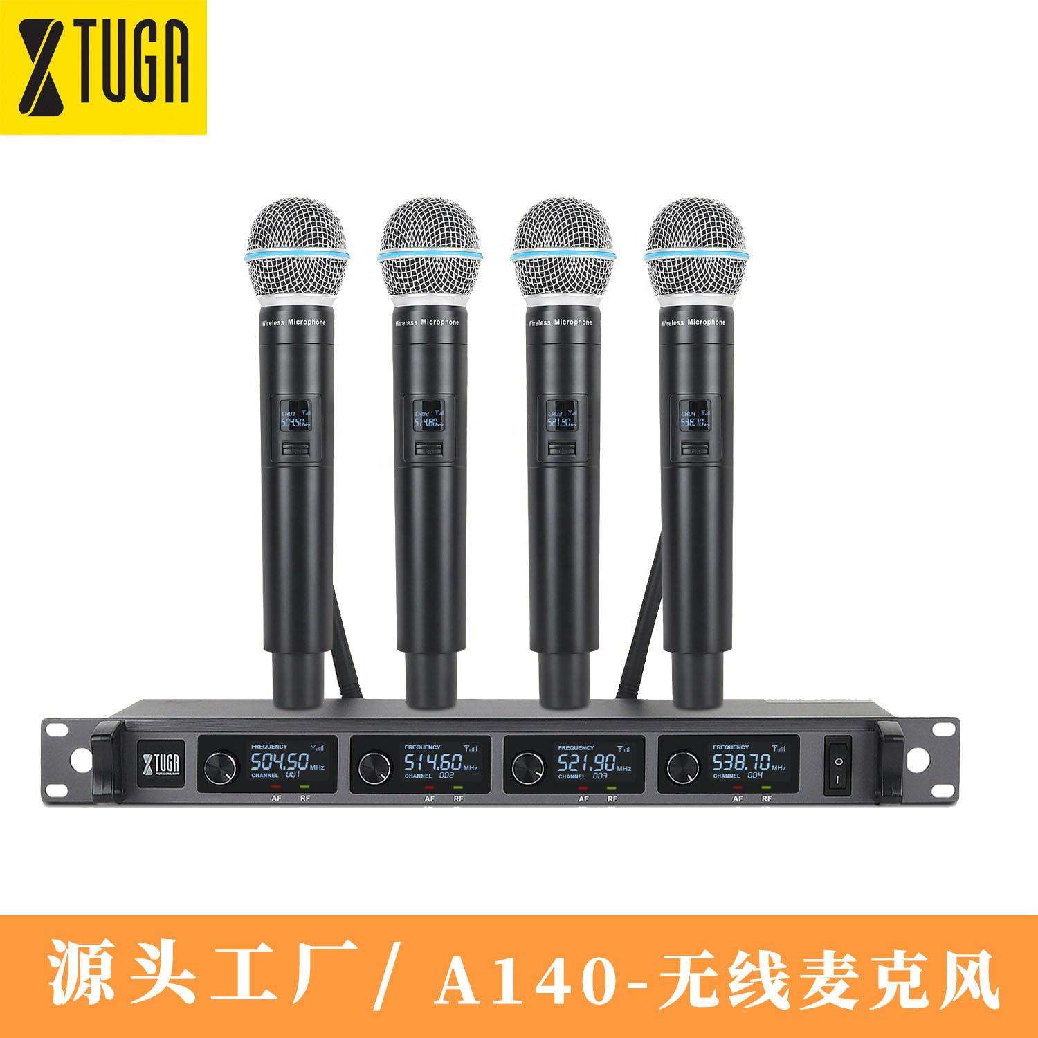XTUGA无线手持话筒一拖四ktv唱歌会议演讲领夹麦克风A140K歌专用
