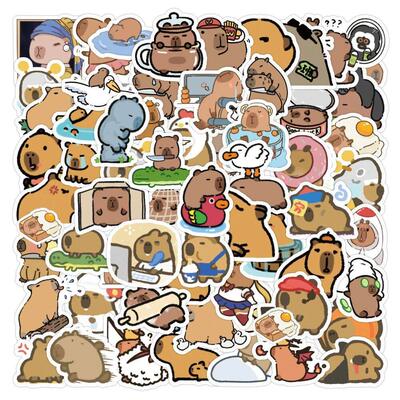 50/100pcs Cute Cartoon Animal Capybara Stickers Decals for L